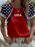 USA 250th Anniversary Patriotic Polo Women's USA Flag T-Shirts 4th Of July Shirt