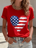 America's 250th Anniversary Shirt Women's Legacy Anniversary Heart Print T-Shirt 4th Of July Shirt