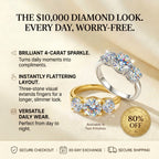 LAST DAY Sale 🔓 80% OFF The Flawless 4-Carat Trinity Ring - Outshines Diamonds, Zero Guilt