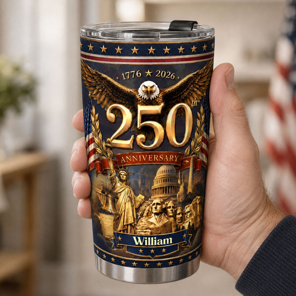 America 250 Years of Freedom - Personalized Stainless Steel Tumbler
