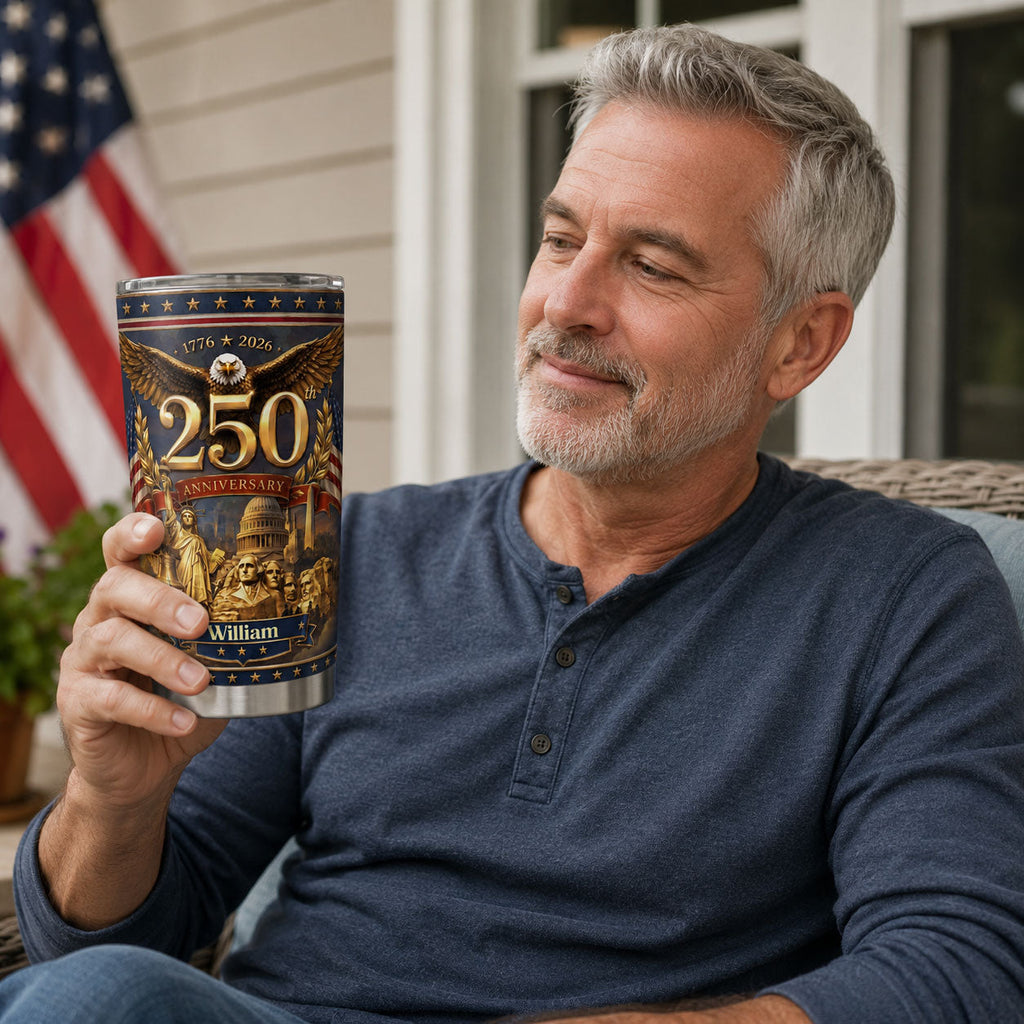 America 250 Years of Freedom - Personalized Stainless Steel Tumbler