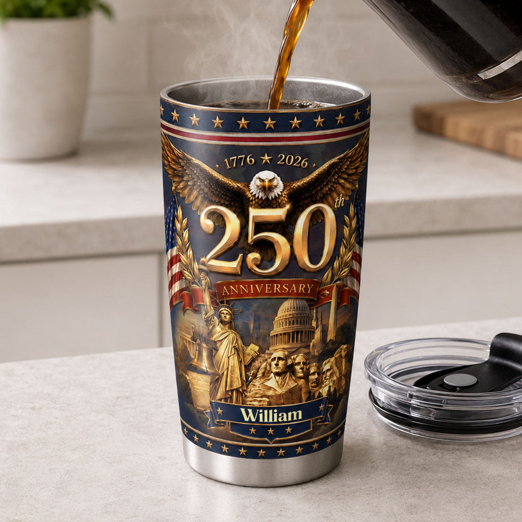 America 250 Years of Freedom - Personalized Stainless Steel Tumbler
