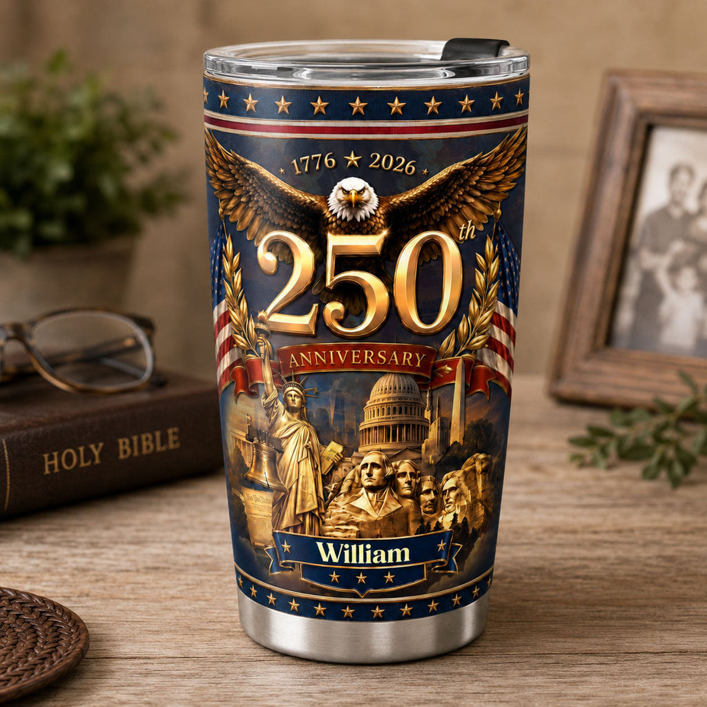 America 250 Years of Freedom - Personalized Stainless Steel Tumbler