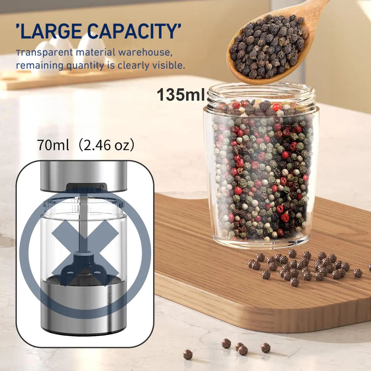 Last Day Sale!🔥 50% OFF Premium Gravity Salt & Pepper Grinder - Arthritis Friendly